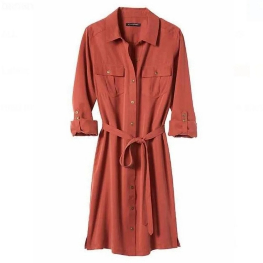 Banana republic silky shirt dress